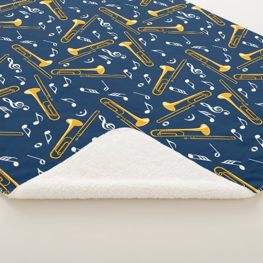 Trombone-Musiknoten-Muster Sherpadecke (3/4)