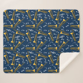 Trombone-Musiknoten-Muster Sherpadecke (Vorderseite (Horizontal))