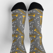 Trombone-Musiknoten-Muster Socken (Oben)