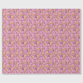 Trombone-Musiknoten rosa Muster Geschenkpapier (Flach)
