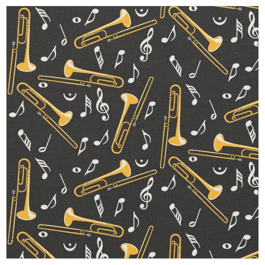 Trombone-Musiknoten Stoff (Nahaufnahme)