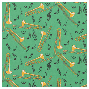 Trombone-Musiknoten Stoff