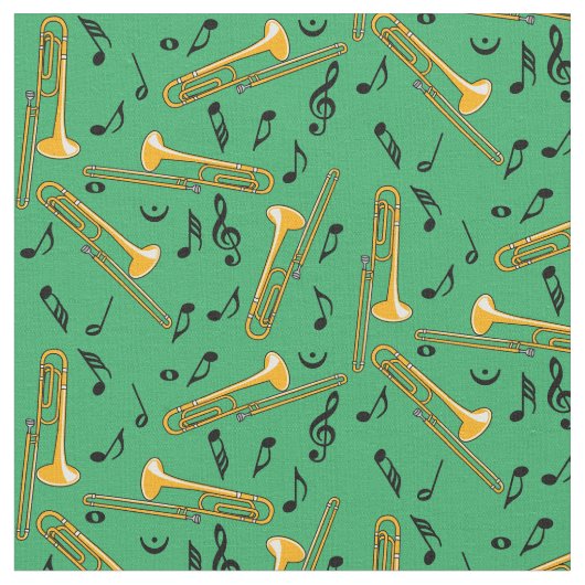 Trombone-Musiknoten Stoff (Nahaufnahme)