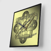 Trombone ~ Musikskala ~ Doppel-Knoten Grafik ~ Quadratische Wanduhr (Winkel)