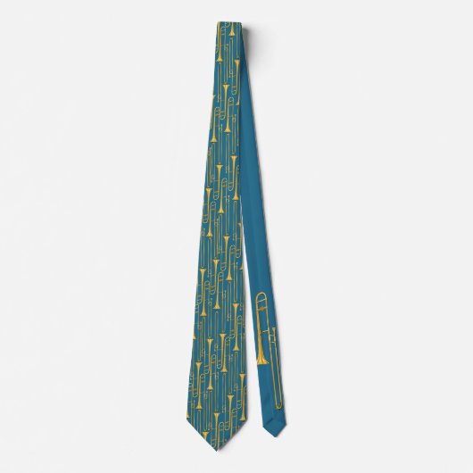 Trombone Neck Tie (blau) Krawatte (Vorderseite)