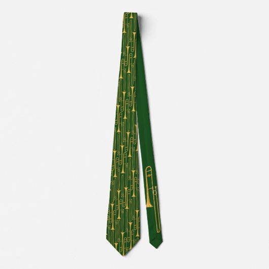 Trombone Neck Tie (grün) Krawatte (Vorderseite)