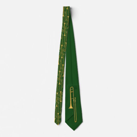 Trombone Neck Tie (grün) Krawatte (Rückseite)