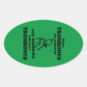 Trombone Oval Aufkleber (Vorderseite)