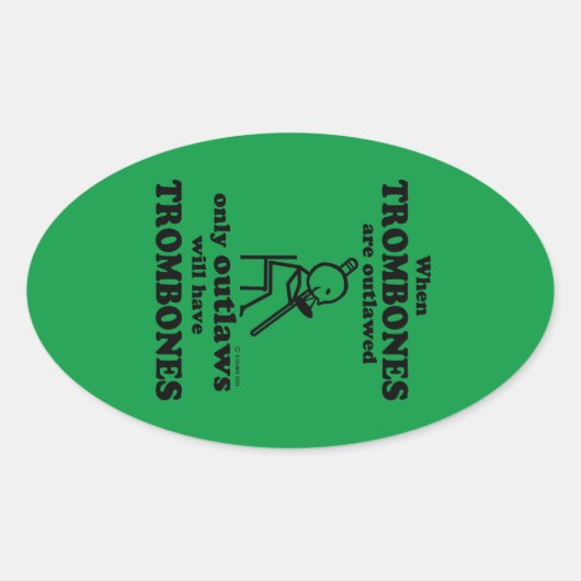 Trombone Oval Aufkleber (Vorderseite)