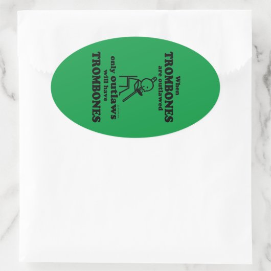 Trombone Oval Aufkleber (Tasche)