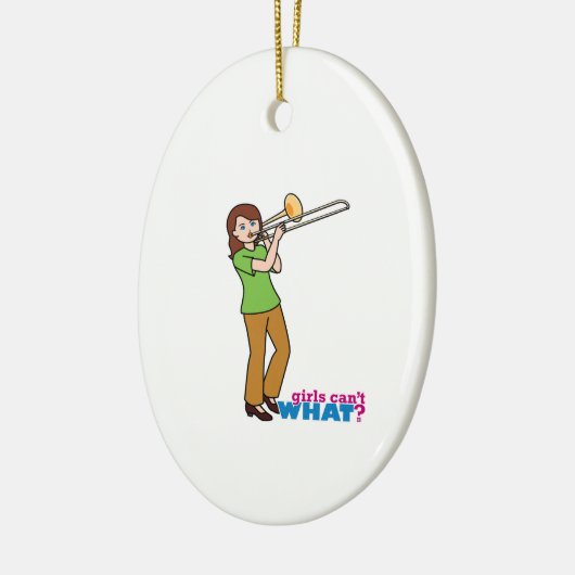 Trombone-Player 2 Keramik Ornament (Links)