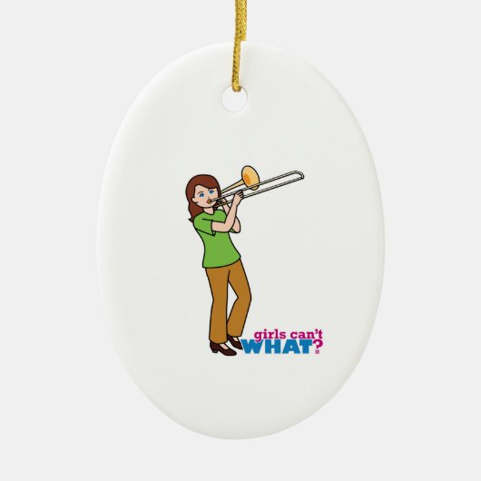 Trombone-Player 2 Keramik Ornament (Vorne)