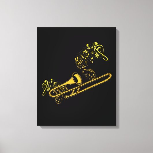 Trombone Player Brass Music Instrument Big Band Leinwanddruck (Vorderseite)
