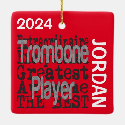 Trombone Player Extraordinaire CUSTOM Keramikornament (Rückseite)