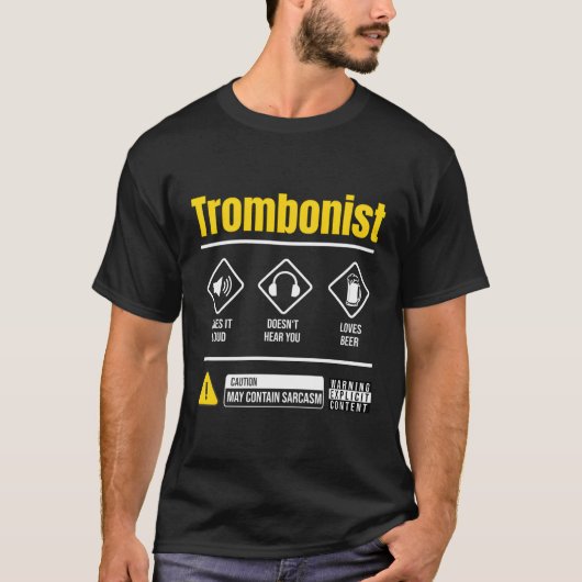Trombone Player-Instruktion für Trombonist T-Shirt (Vorderseite)