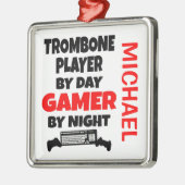 Trombone Player Lieben spielen Videospiele CUSTOM Ornament Aus Metall (Links)