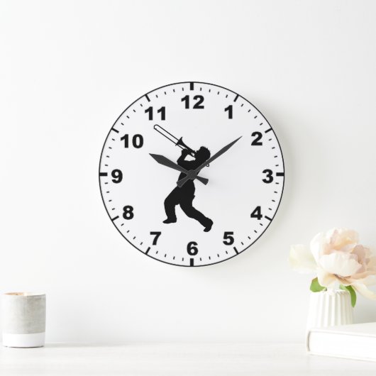 "Trombone player"-Wanduhren Große Wanduhr (Zuhause)