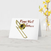 Trombone Plays gut Karte (Gelbe Blume)