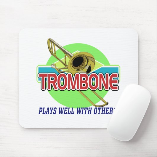 Trombone Plays gut Mousepad (Mit Mouse)