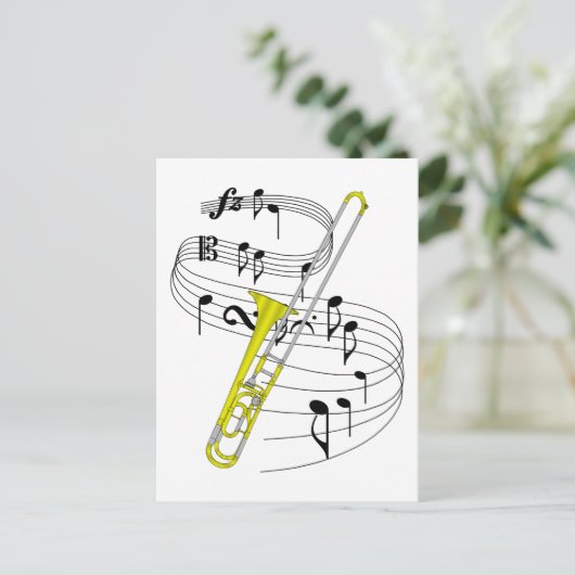 Trombone Postkarte (Stehend Vorderseite)