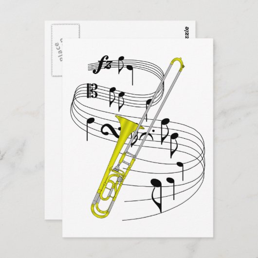 Trombone Postkarte (Vorne/Hinten)