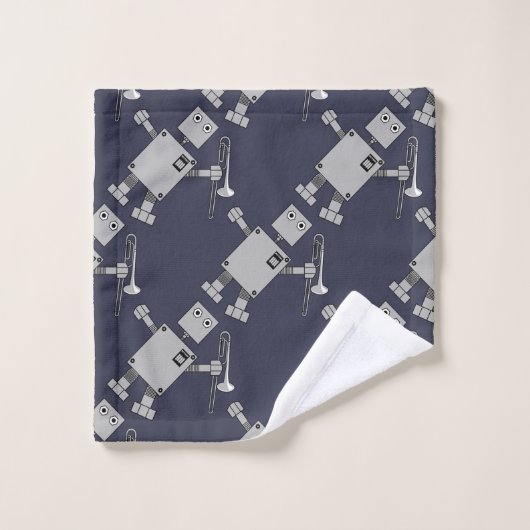 Trombone Robot Badhandtuch Set (Waschlappen)
