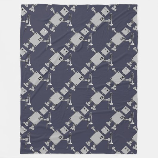 Trombone Robot Fleecedecke (Vorderseite)