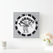 Trombone-Roboter-Text Quadratische Wanduhr (Zuhause)