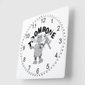 Trombone-Roboter-Text Quadratische Wanduhr (Winkel)