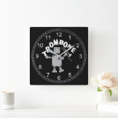 Trombone-Roboter-Text Quadratische Wanduhr (Zuhause)