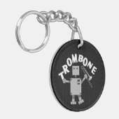 Trombone-Roboter-Text Schlüsselanhänger (Vorderseite links)