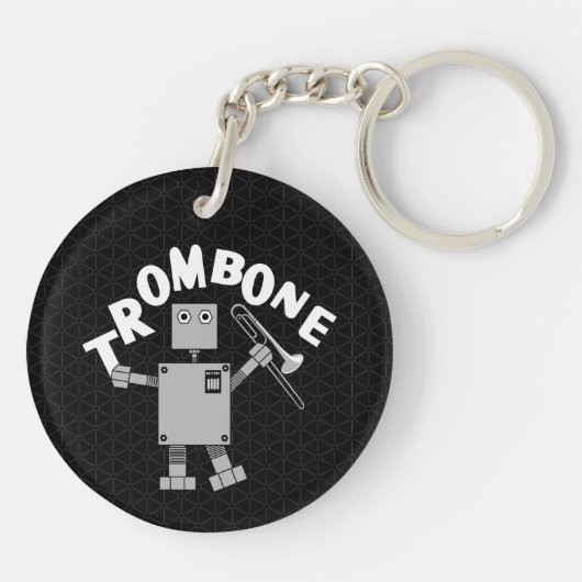 Trombone-Roboter-Text Schlüsselanhänger (Rückseite)