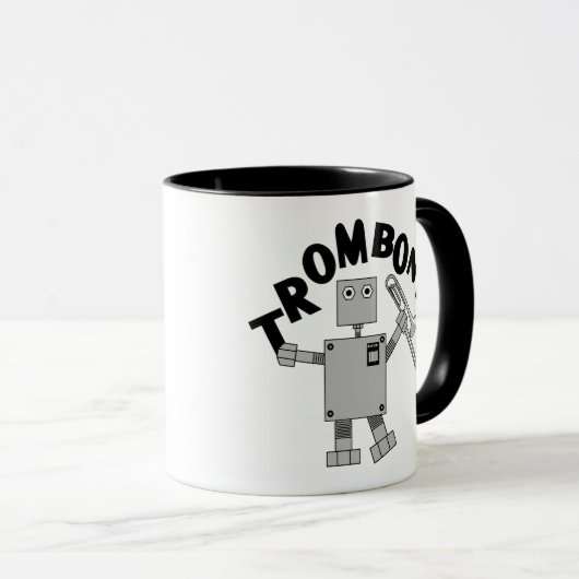 Trombone-Roboter-Text Tasse (VorderseiteRechts)