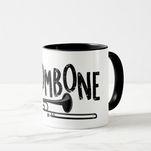 Trombone-Rough-Text Tasse (VorderseiteRechts)