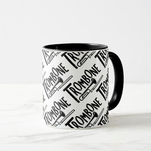 Trombone-Rough-Text Tasse (VorderseiteRechts)