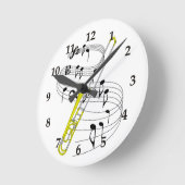 Trombone Runde Wanduhr (Winkel)