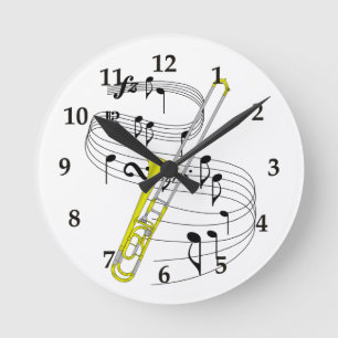 Trombone Runde Wanduhr