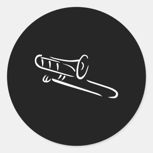 Trombone Runder Aufkleber (Vorderseite)