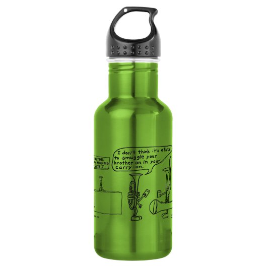 Trombone-Schmuggel Edelstahlflasche (Vorderseite)