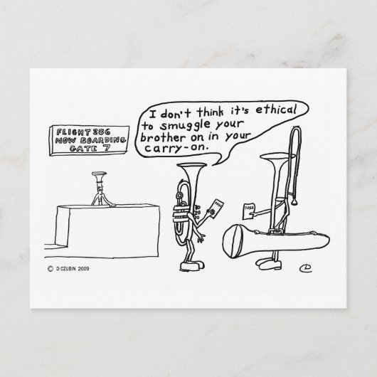 Trombone-Schmuggel Postkarte (Vorderseite)