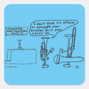 Trombone-Schmuggling-Quadrat-Aufkleber Quadratischer Aufkleber