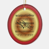 Trombone~Sheet Music~Red/Green/Gold~Christmas~ Keramik Ornament (Links)