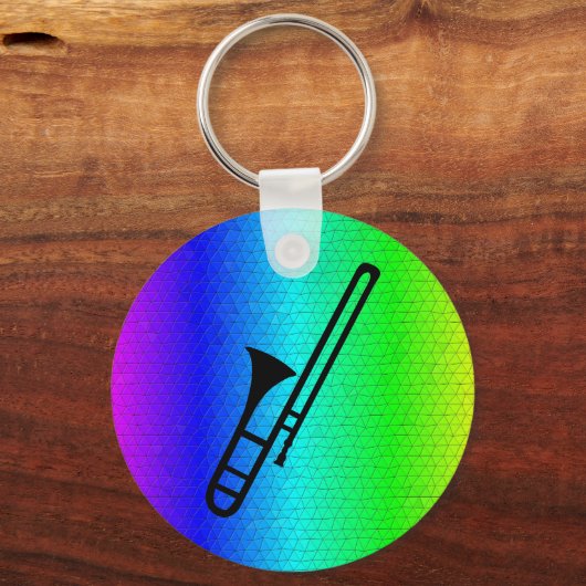 Trombone-Silhouette-Schlüsselanhänger Schlüsselanhänger (Vorderseite)