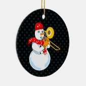 Trombone Snowman Keramik Ornament (Rechts)