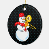 Trombone Snowman Keramik Ornament (Links)