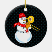 Trombone Snowman Keramik Ornament (Hinten)