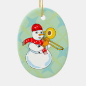 Trombone Snowman Keramik Ornament (Hinten)