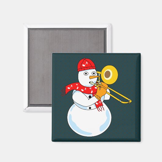 Trombone Snowman Magnet (Vorderseite/Rückseite)
