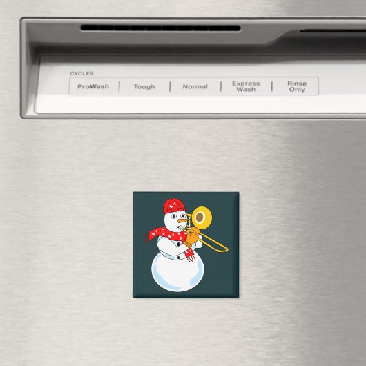 Trombone Snowman Magnet (In Situ (Geschirrspüler))