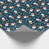 Trombone Snowman Musiknotens Pattern Geschenkpapier (Ecke)